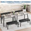 Ensemble de table de salle à manger 43 po pour 4 personnes avec 2 bancs en polyuréthane, ensemble de coin-repas en bois industriel pour petits espaces-936380527