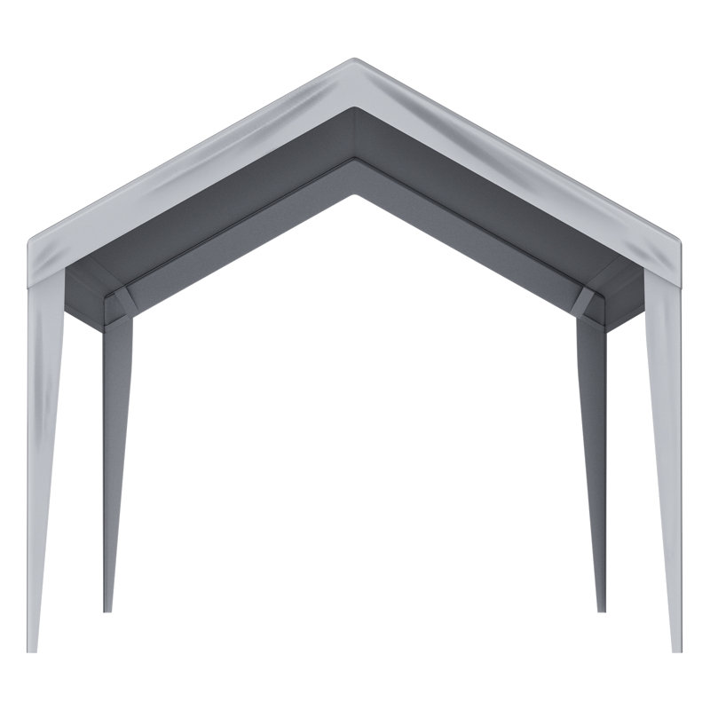 Gray 10' x 20' Waterproof Carport Canopy Cover with Aluminum Frame