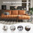 Jannet Faux Leather L-Shaped Sectional Right Hand Facing-1615682600