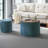2-Piece Set Round Chenille Storage Ottoman, Equipped With A Drum Shaped Small Stool, Storage Space, And MDF Made Desktop Panel-810629279