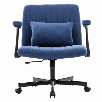Linen Blue Criss Cross Armrest Office Chair - Product Details