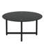Table basse ronde noire entière de 35,5 po, table basse transparente, tables d'appoint modernes pour le salon, meubles de salon