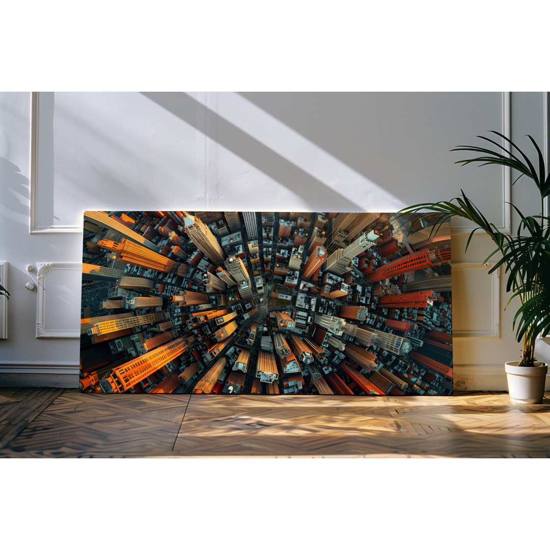 Leinwandbild 120x60 cm Großstadt von Oben