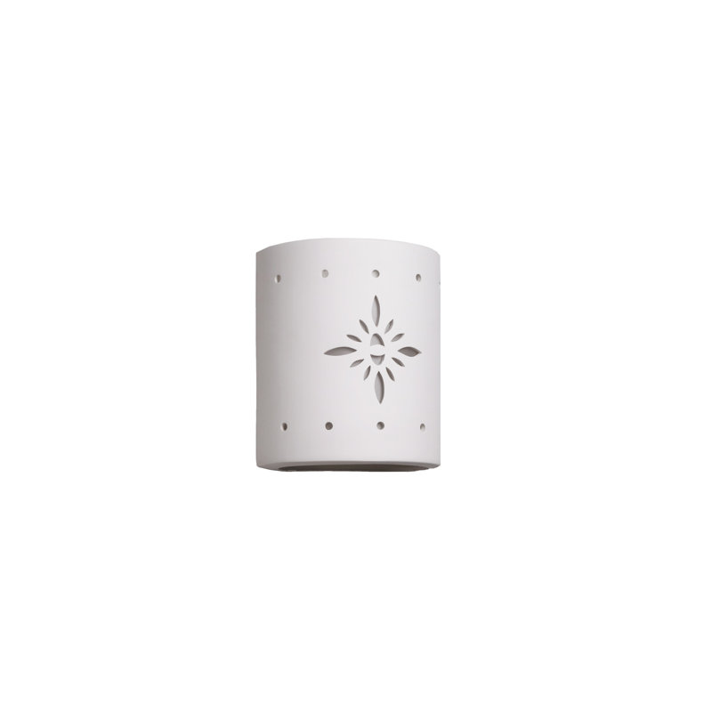 Ninamarie Ceramic Outdoor Wall Light, LED Bulb Included, 8.5" H x 7.5" W x 4" D, White