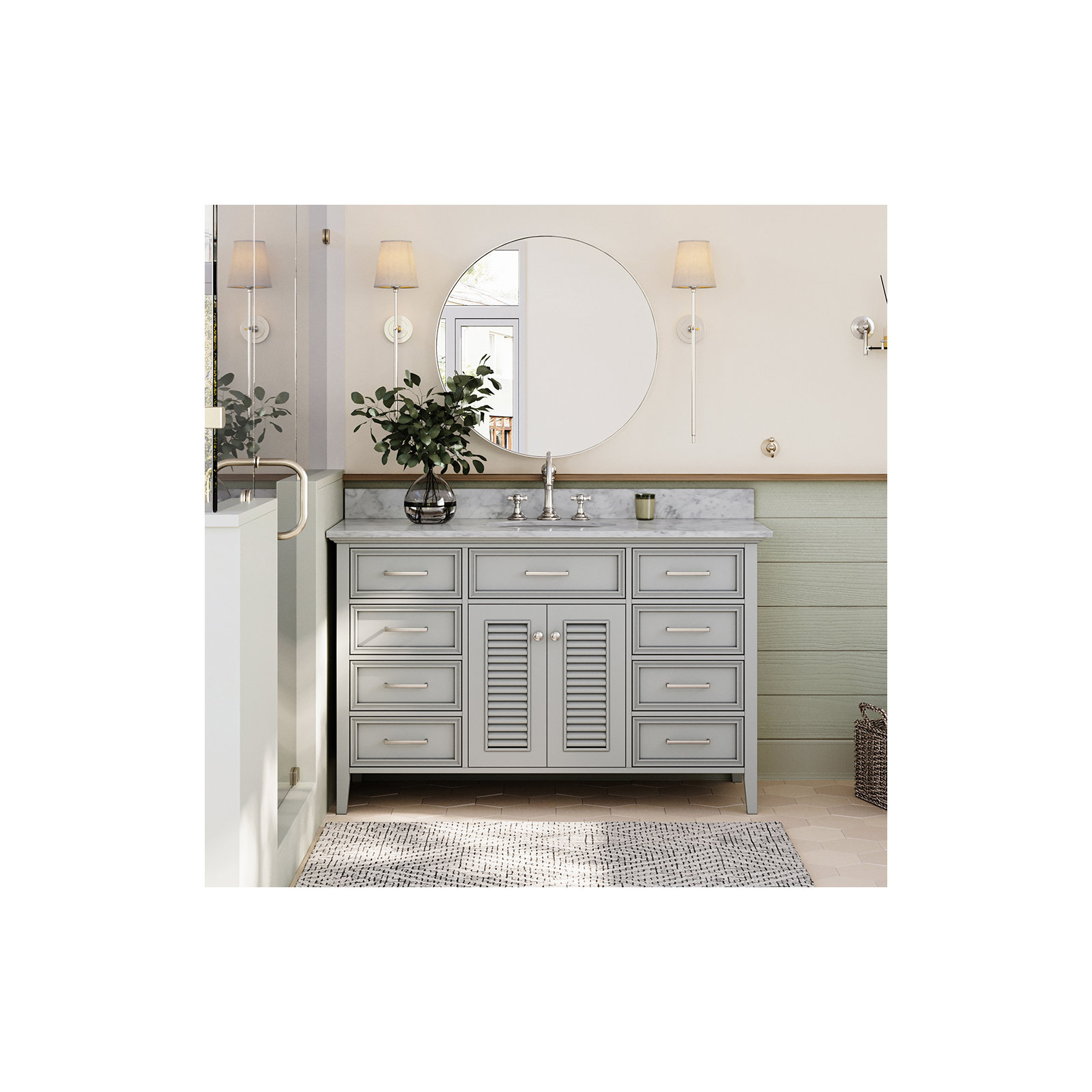 55'' Single Bathroom Vanity, Gray