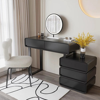Makeup Vanity with Light mirror,5 drawers,1 chair