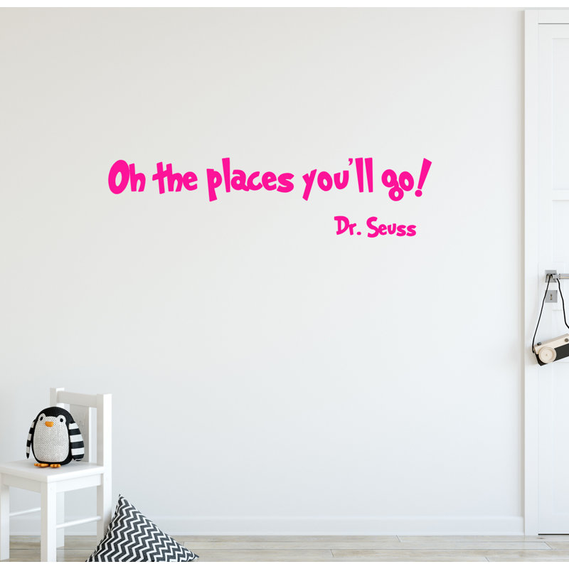 Décalcomanie murale oh the places you go seuss, Rose vif