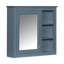 Armoire à pharmacie 30 po x 28 po avec miroir bleu - Armoire de rangement murale avec 3 tablettes ouvertes pour l'organisation de la salle de bain