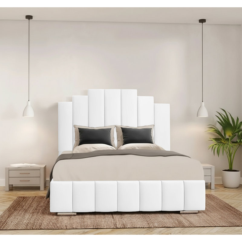 Chazlynn Upholstered Bed, Single (3'), White