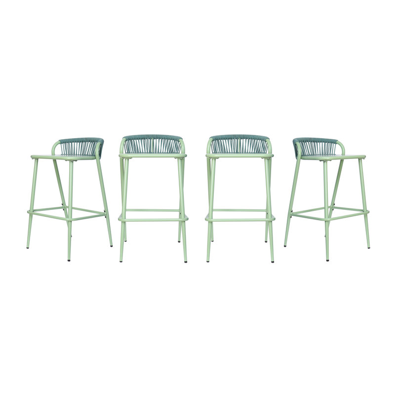 Tabourets de bar avec cadre en aluminium de 29,5 po de hauteur Roger Modern, Sauge clair, Sauge clair