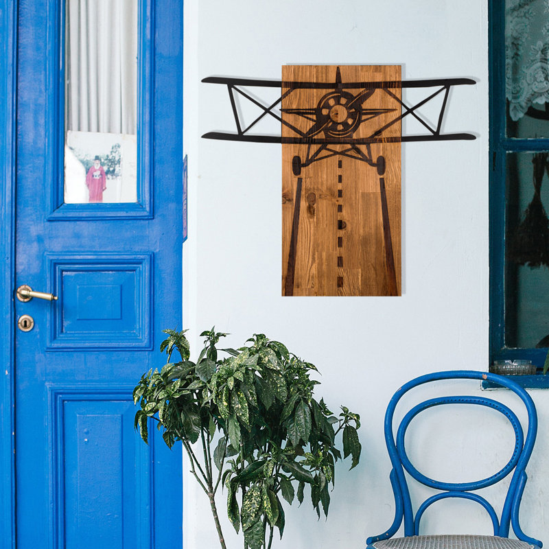 Élégant accessoire mural décoratif en bois, noir et noyer, 26,8 po x 22,8 po | Cadre 100% métal (épaisseur: 0,05 po) et envers 100% bois (épaisseur: 1,2 po) | Parfait pour la décoration intérieure et l'esthétique moderne