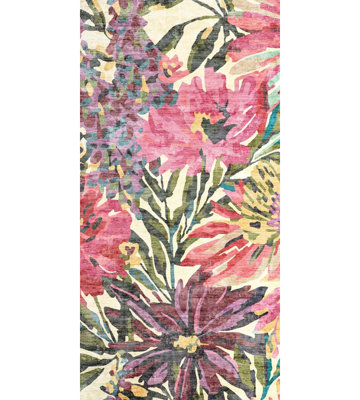 Camellia Pink Cushioned Kitchen Mat, Rectangle 2' x 3'