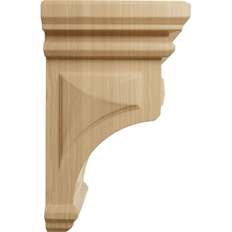 Small Unfinished Cherry Woodruff Wood Corbel, 4" x 4.75" x 8"