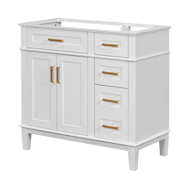 [Cabinet seulement] Meuble-lavabo moderne (lavabo non inclus), Blanc