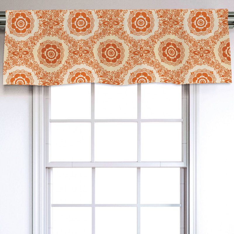 Sateen Damask Ruffled Window Valance