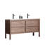 Moenkopi 60 po L x 21 po P 4 tiroirs Meuble-lavabo avec évier double et Comptoir en Surface solide blanc