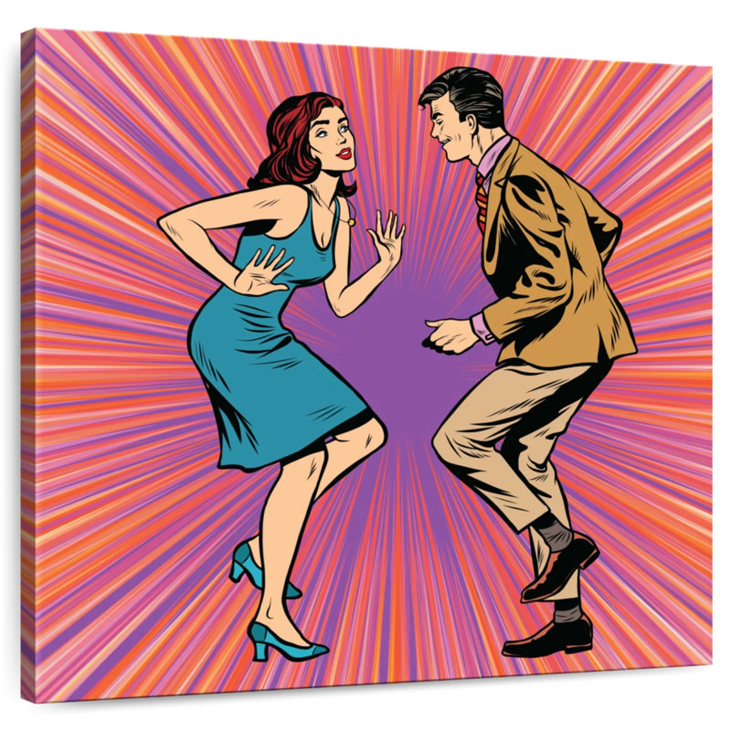 Enn Comic Couple Dancing, H 24 po x l 24 po