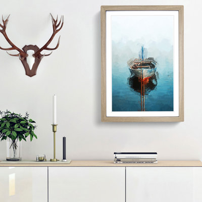 A Tethered Boat in Abstract - Framed Print