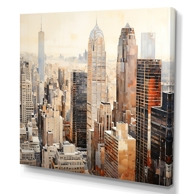 Ivory Infinity Skyscraper Cityscape - impression, H 16 po x l 16 po x P 1 po, Toile tendue