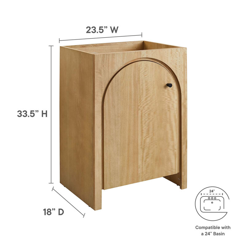 Modway Appia 24" Single Bathroom Vanity Base Only, Natural