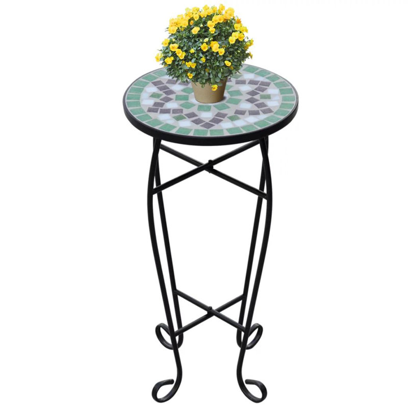 Side Table, Green/White/Black