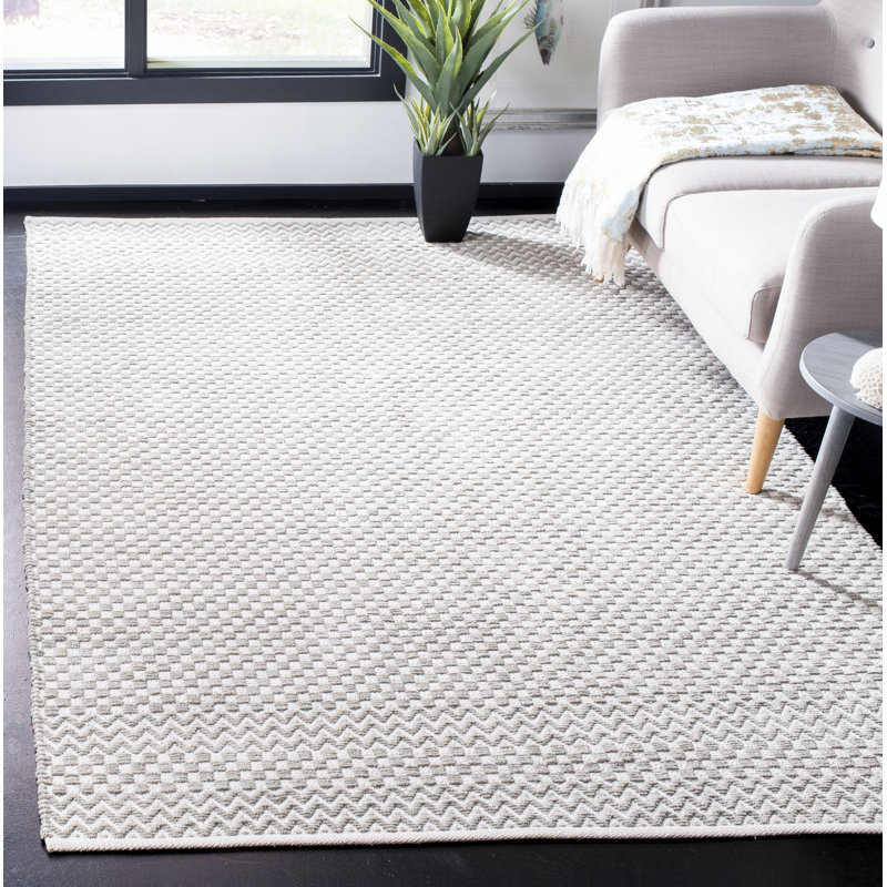 Tapis géométrique en coton tissé à plat Alpizar, Rectangle 8 pi x 10 pi