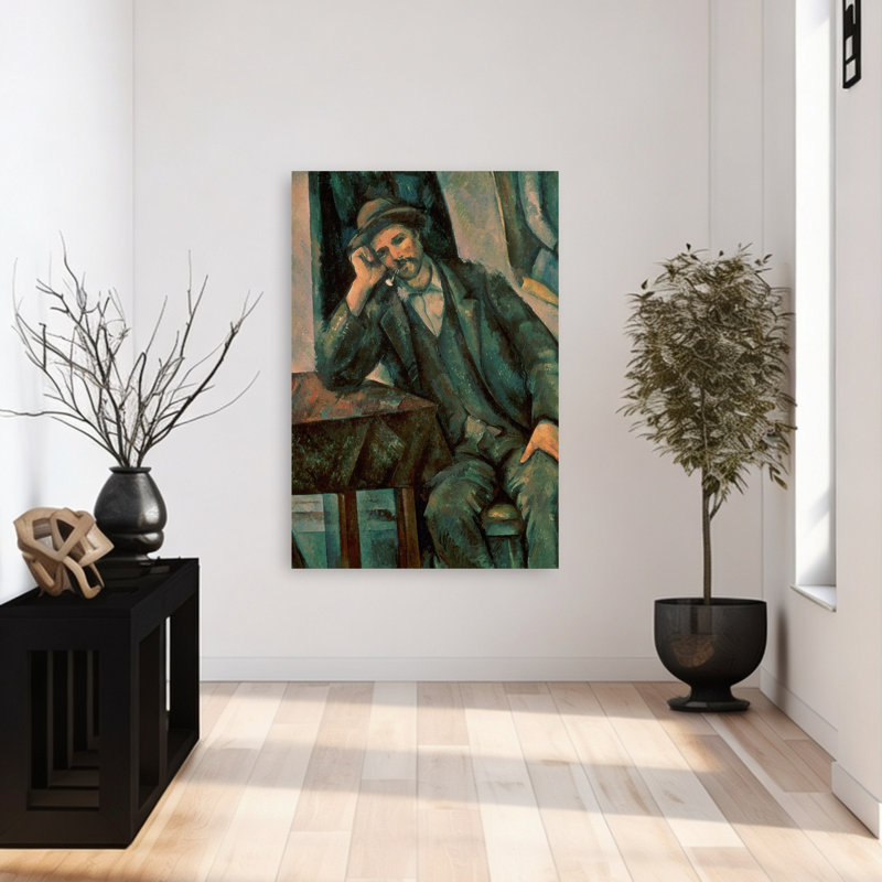 Homme fumant la pipe, 1890-92 - Portrait abstrait contemporain onirique - Estampe murale, H 48 po x l 32 po