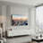 Modern High Gloss TV Stand – Slatted Drawer Fronts, Stainless Steel Legs & Handles-686016014
