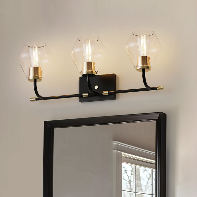 Éclairage pour salle de bain 3 lumières Alcide, Transparent