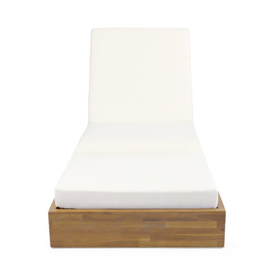 Beaubien Outdoor Wood Chaise Lounge