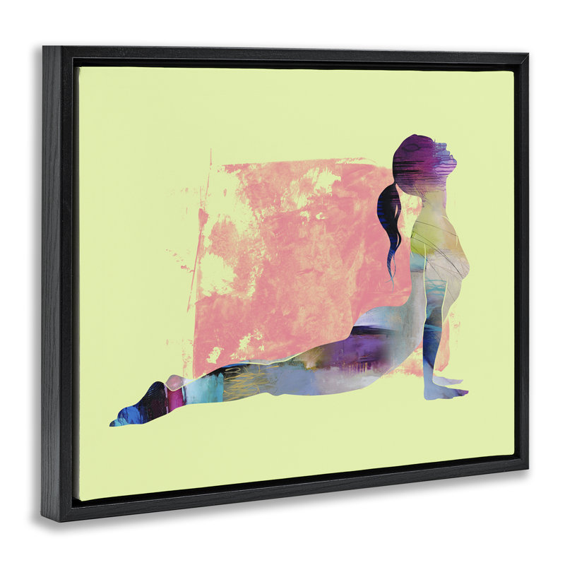 «Yoga Pose on Yellow Gray» par Tim Parker, Noir, noir, noir, noir, H 25 po x l 31 po