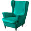 Housse pour fauteuil à oreilles extensible 2 pièces en velours doux-1863515303
