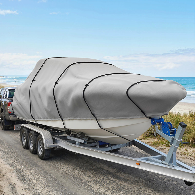 Housse pour bateau de 19 à 20 pi, housse imperméable pour bateau universelle grise, H 0,01 po x l 240,2 po x P 124 po