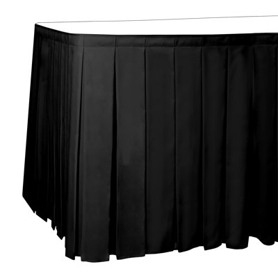 Ultimate Textile 7 Ft. Box Pleat Polyester Table Skirt - 36" Counter Serving Height, Light Pink