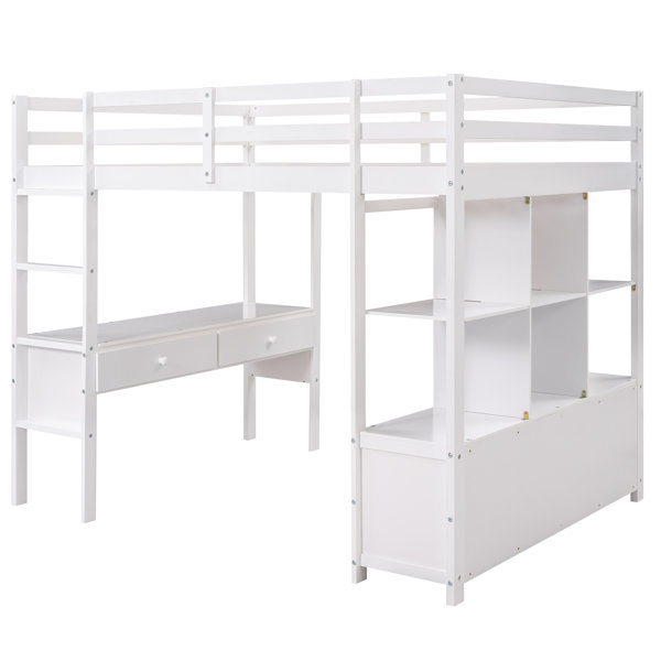 Harriet Bee Erjon Kids Full Loft Bed with Drawers & Reviews | Wayfair