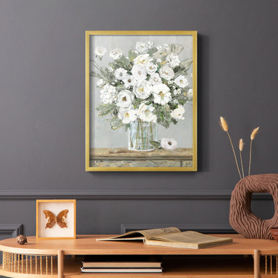 Cottage Whites II, reproduction encadrée - bois massif
