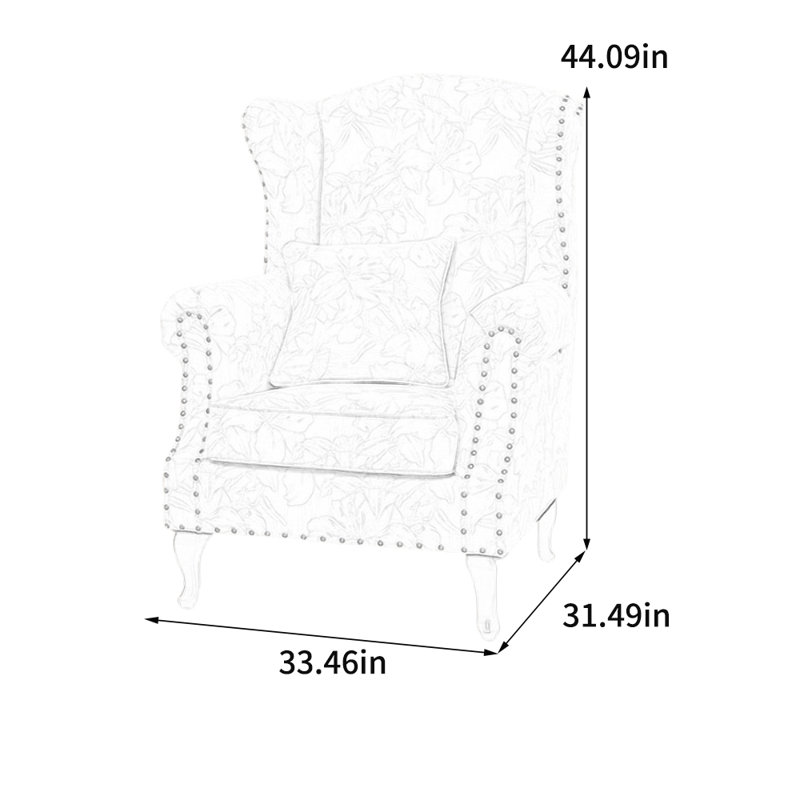 Chenille jacquard et fauteuil inclinable clouté, Champagne
