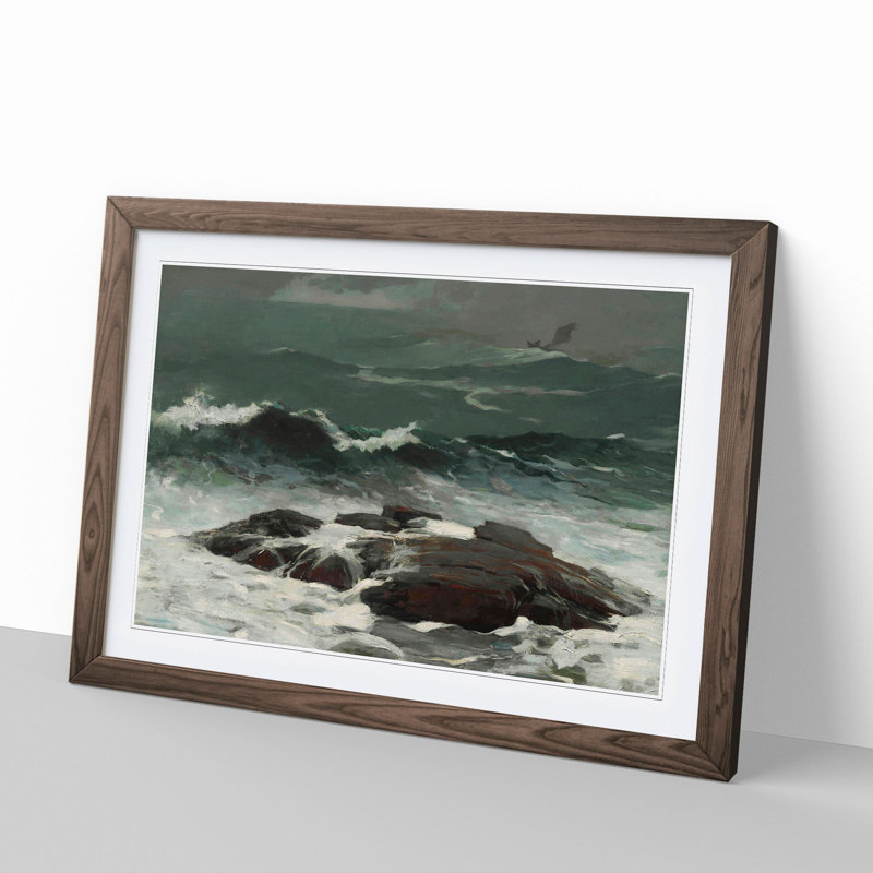 Summer Squall by Winslow Homer - Picture Frame Painting, Walnut Framed, 27cm H x 36cm W x 2cm D