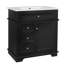 Meuble-lavabo de 30 po avec lavabo, un tiroir basculant, trois tiroirs, tablette de porte, porte à fermeture douce, noir
