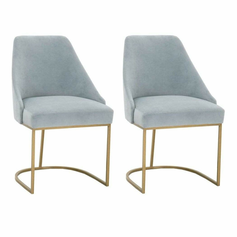 Parissa 19'' H Upholstered Side Chair, Teal, Brushed Gold