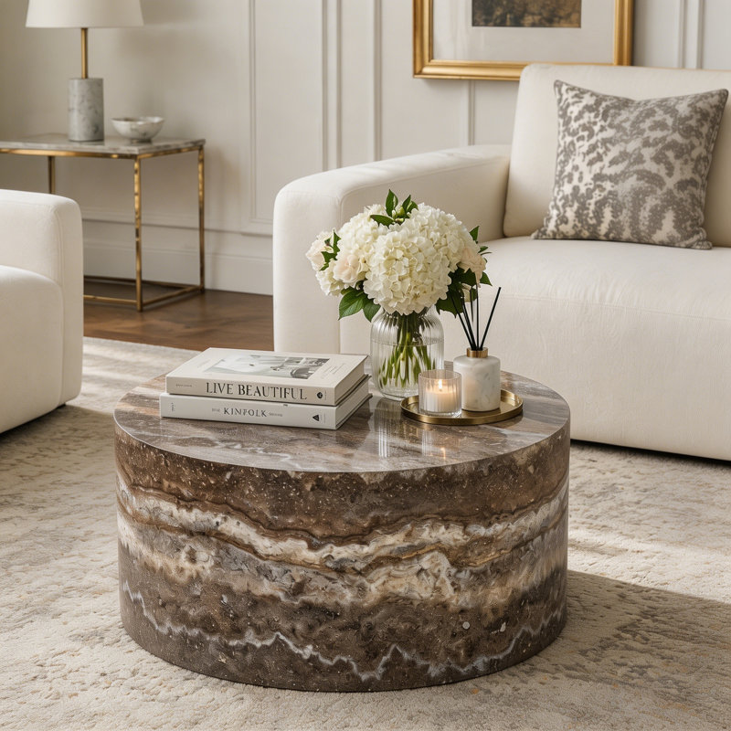 Table basse ronde, Gray