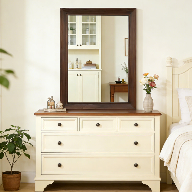 Solid Pine Wood Rectangular Wall Mirror
