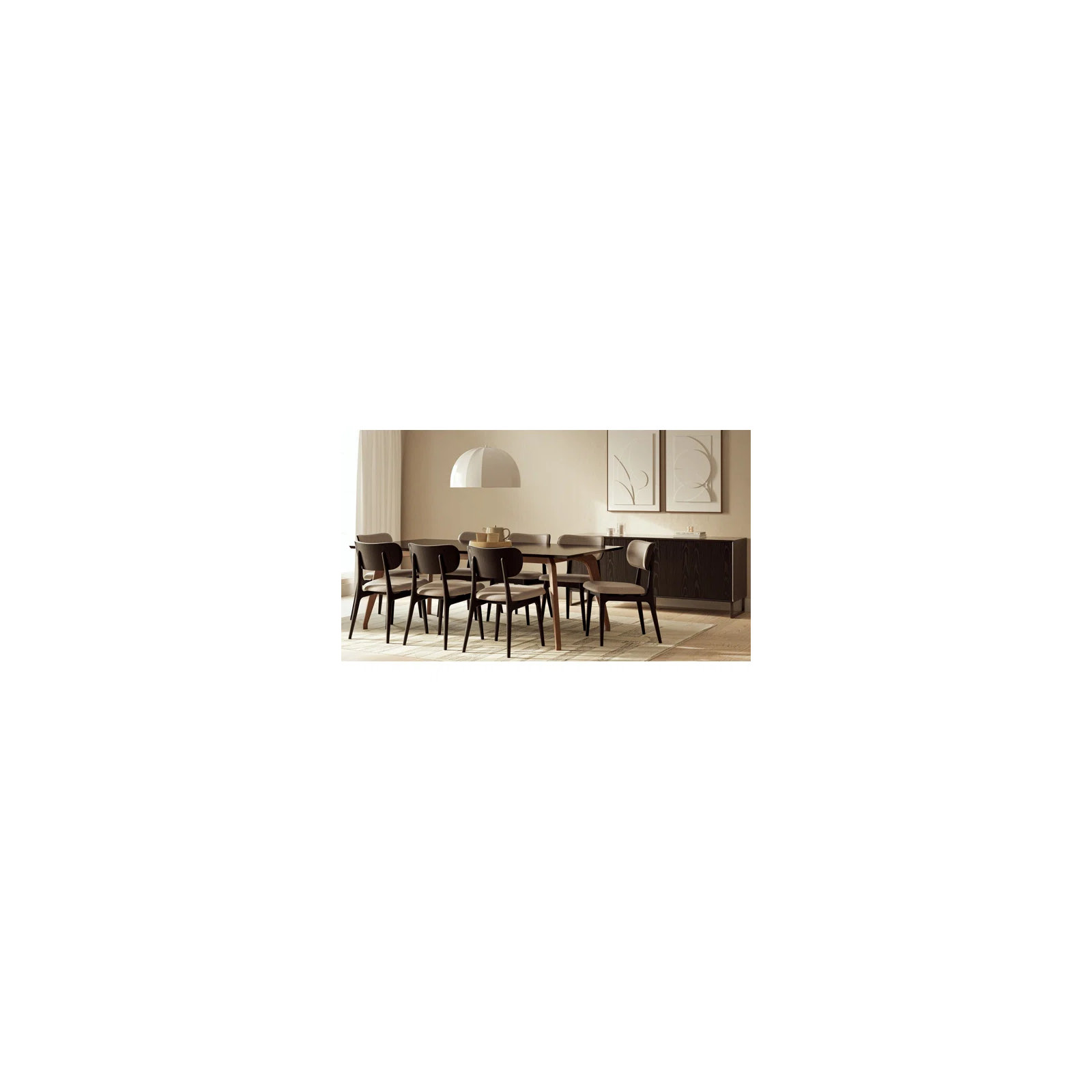 Ena Glass Top Dining Set (8 Chairs)