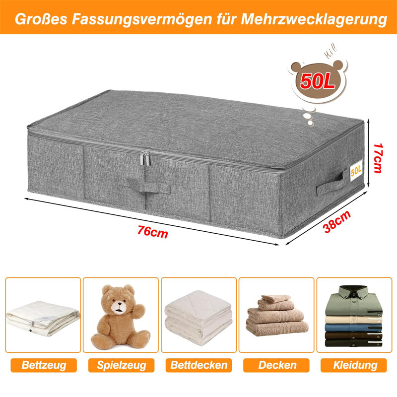 Brayden Studio Fabric Underbed Storage