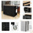 Kitchen Island Cart With Solid Wood Top And Locking Wheels, 4 Door Cabinet And Drawers-1399883365