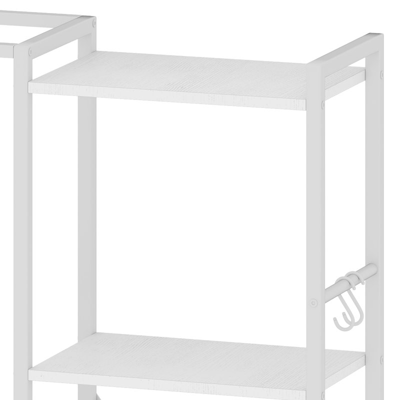 160cm W Metal Standard Bookcase, White