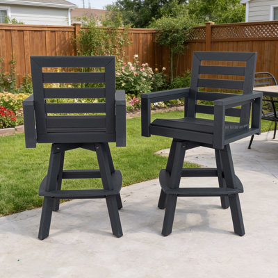 Tabouret de bar pivotant en PEHD pour patio