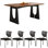 Medieval style solid wood rectangular dining set