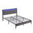 Mesum Fabric Upholstered Frame with LED Lights-1504691943