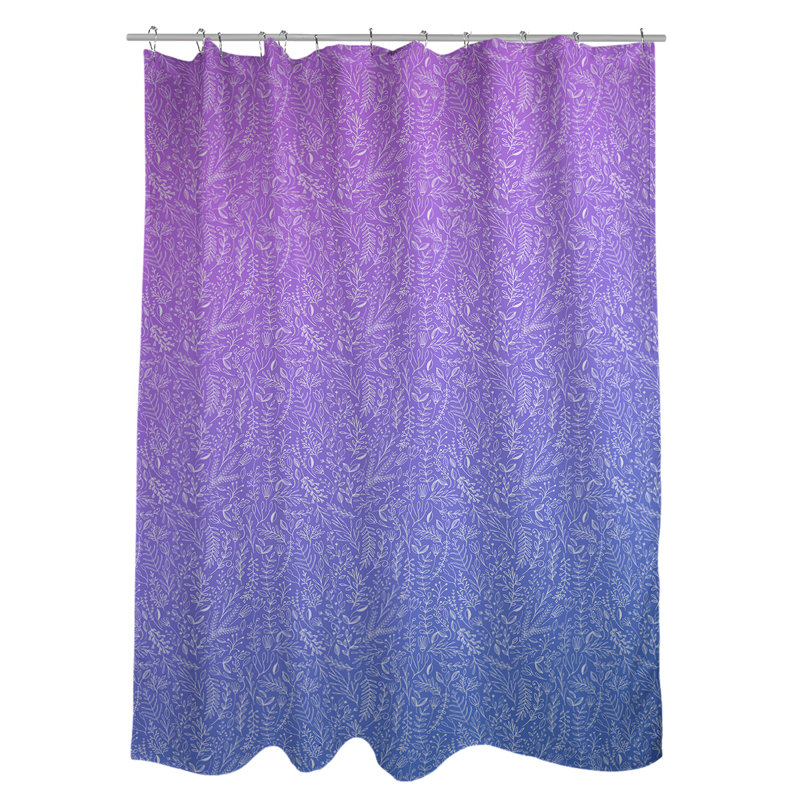 Rideau simple à motif floral ditsy classique, Mauve / Bleu